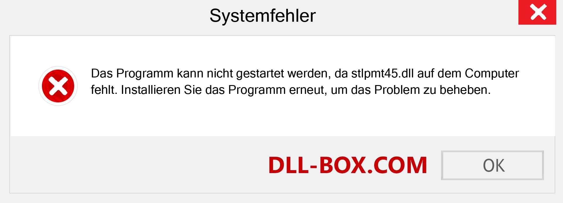 stlpmt45.dll-Datei fehlt?. Download für Windows 7, 8, 10 - Fix stlpmt45 dll Missing Error unter Windows, Fotos, Bildern