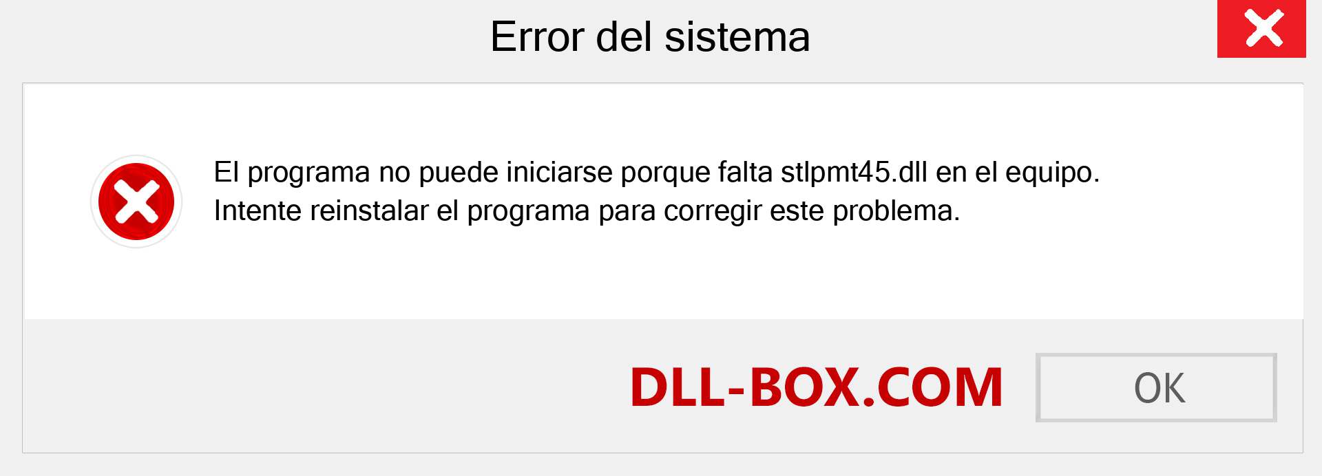 ¿Falta el archivo stlpmt45.dll ?. Descargar para Windows 7, 8, 10 - Corregir stlpmt45 dll Missing Error en Windows, fotos, imágenes